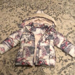 Fleece lined puffer with detachable hood